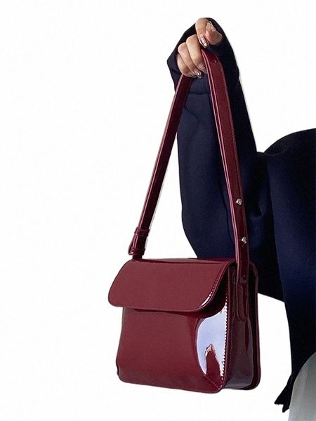 Automne Hiver Nouvelles Femmes Sac À Bandoulière Rouge Gloosy Carré Faux Cuir Femme Sac À Bandoulière Unique Classique Vintage Sac Texturé 71U4 #