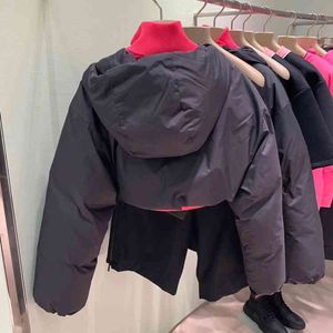 automne hiver nouvelle veste en duvet polyvalente ultra courte à capuche pour femmes