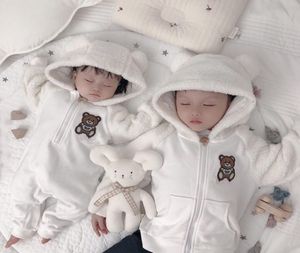 Otoño Invierno, mamelucos para recién nacidos, mono de lana para bebé, sudaderas con capucha, mono para niñas pequeñas, chaqueta cálida para niños, monos para bebés recién nacidos 4858376