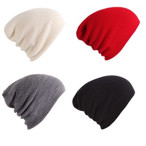 Autumn Winter Outdoor Sports Caps Hoeden Warm Gebreide Hip Hop Effen Kleur Beanie Mode Accessoires voor Vrouwen Mannen