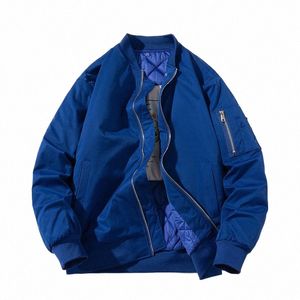 Otoño Invierno Piloto Chaqueta Hombres Mujeres Sólido Bomber Chaqueta Vintage Fi Casual Rompevientos Abrigo Con Capucha Pareja Parkas Azul Caqui 358h #