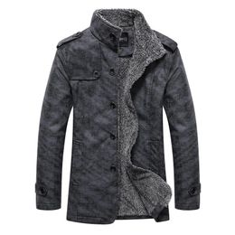 Automne hiver couleur Pure Plus velours hommes à manches longues veste en Faux cuir gris kaki mode affaires décontracté hommes Coats240127
