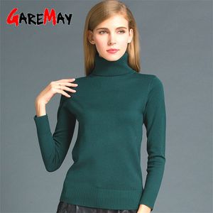 Herfst winter trui vrouwen gebreide trui lange mouw coltrui slanke trui zachte warme trek femme 210428