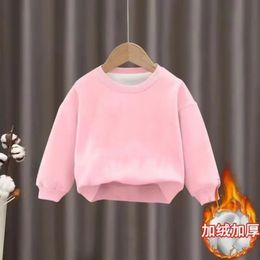 Sweat-shirt à manches longues en velours rose pour filles, vêtements pour enfants, automne et hiver, pour adolescentes de 6 7 8 9 10 12 13 15 ans, 240103