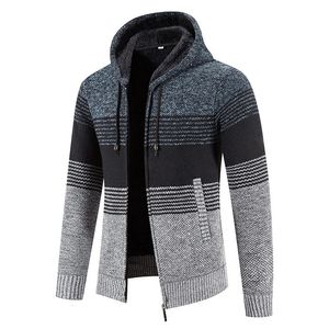 Automne hiver épais polaire pulls mâle tricot Cardigan homme ZipUp veste manteau chaud sweat à capuche tricoté pull hommes vêtements 240130