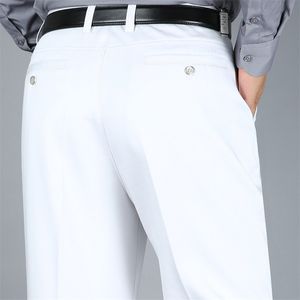 Automne hiver épais hommes pantalons décontractés taille haute pantalon ample stretch qualité coton d'âge moyen hommes pantalon droit 210715