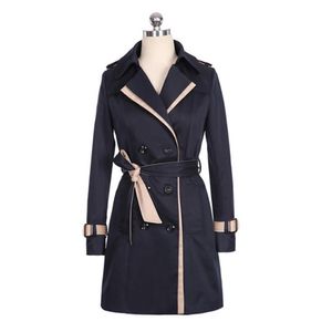 Automne hiver Trench manteaux femmes mince Double boutonnage dames Trench manteau longues femmes coupe-vent grand pardessus Femmino L220812