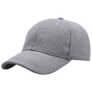 Gorras de béisbol de fieltro cálidas para otoño e invierno, gorra Snapback de lana sintética de café negro y gris, ropa de calle de moda, gorra ajustable para hombres y mujeres