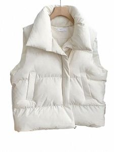 Herfst Winter Vrouwen Casual Losse Dikker Jasje Mock Hals Rits Effen Warme Vest Jas Voor Vrouwen Puffer Jassen 2023 j0cD #