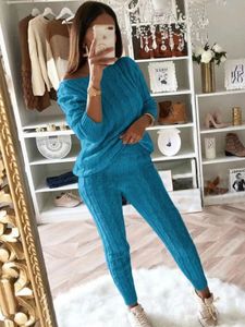 Automne Winter Women Trinted Tracksuit Two Piece Set Pull Feme Tops Elastic Taist Pant tricot Suit Women Optifits 231220