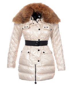 Automne hiver femmes blanc canard vers le bas Parkas fermeture éclair simple boutonnage vestes à capuche fourrure épaisse ceintures femme mince longs manteaux MKW23006