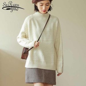 Herfst winter vrouwen trui lange mouw vintage Koreaanse kleding trui losse uitloper mode kleding 10916 210510