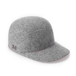 Herfst Winter Vrouwen Wol Fedora Hoed met M Letter Classic Dome Ruiter Hoed Outdoor Warm Girl's Cap Mode Peaked Cap