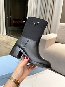 Autumn Winter Dames Designer Boots For Women's Slip-on Round Toe enkelboten vrouw en mannen buckle motorfiets luxueuze damesmerk korte laars mujer high hakken s Q1GZ#