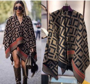 Herfst winter dames trui lululemen dames dikke warme ontwerper vest-vest plaid poncho en wrap plus size gebreide pashmina kasjmere truien cape s-l