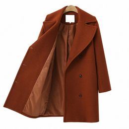 Automne hiver femmes manteau de laine femmes pardessus double boutonnage ample grande taille moyen long trench manteau laine manteaux 29lj