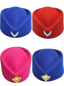 Herfst Winter Wol Baretten Hoeden voor Dames Mode Dames Stewardess Cap Stage Performance Sailor Dans Boot Caps Cosplay Hoeden6256261