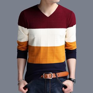 Suéter de algodón ajustado de lana para otoño e invierno, nuevo jersey para hombre, ropa de marca, jersey informal cálido de lana, triangulación de envíos