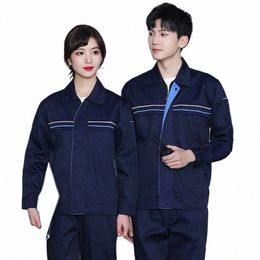 Automne Vêtements de travail d'hiver Résistant à l'usure Manches LG Uniformes de travail Usine Atelier Travailleur Combinaisons Réparateur Costume de travail S8Nu #