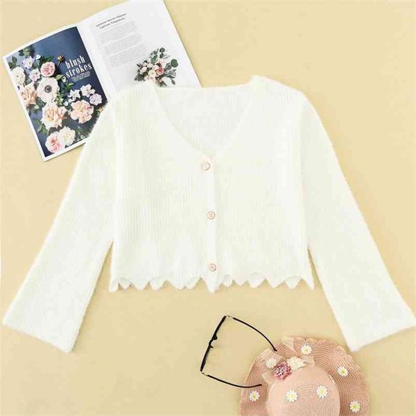 Automne Femmes Cardigans Chandails À Manches Longues Simple Boutonnage Mode Femelle Blanc Rue Mink Cachemire 210513