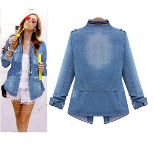 Herfst Damesmode Oversized Dames Denim Jasje Slanke Veste en Jean vrouwelijke Cool Dames Jeansjasje