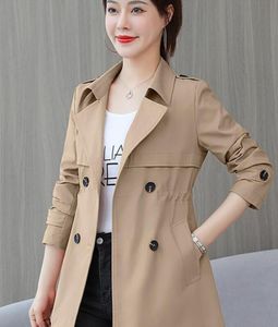 Automne Women Jacket Windbreaker Femme Vestes de base doubles à poitrine de base Loose Basic Coat Outwear3905679