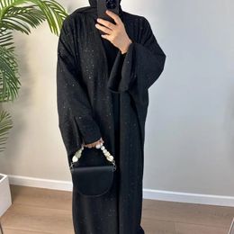 Automne Women Kaftan musulman scintillant plissé modeste burqa islamic cardigan robe Dubai Abaya 240415