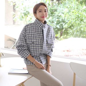 Herfst vrouwen plaid tweed jas hoge kwaliteit kleine geur rits Koreaanse korte elegante jas 210529