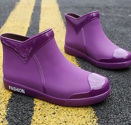 Botas de lluvia de otoño para mujer, zapatos de goma, botines impermeables para mujer, zapatos para la lluvia, botines para primavera y otoño