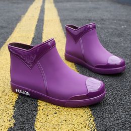 Herfst dames regenlaarzen rubberen schoenen vrouwen waterdichte enkel laarzen regen schoenen 2020 lente herfst vrouwelijke schoenschoen enkel laars