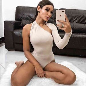 Automne Femmes Sexy Body Summer Mode Casual Asymétrique Moulante Blanc Noir Solide Body Tops Pour Femmes Femme 210522