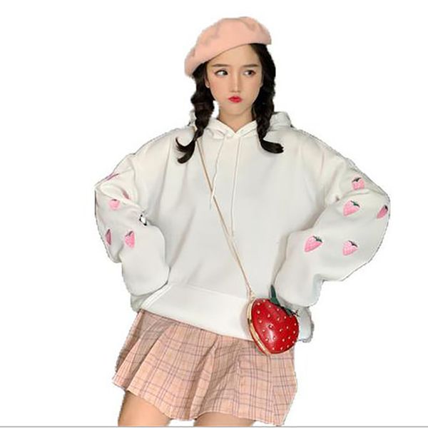 Automne femmes vêtements sweats à capuche adolescent mignon Harajuku fraise Pastel XXL surdimensionné ample loisirs sweat à capuche pour les filles 220813