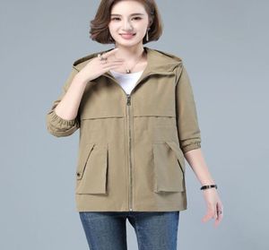 Autumn dames windbreakers Wild Loose Hooded Jackets Tops mode losse casual jas vrouwelijke windbreaker3814546
