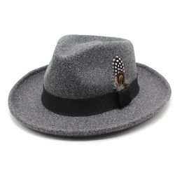 Automne en laine de laine Fascinator Bowler Hat Women British Retro Retro Retro Party Fedora Hat Men's Casual Felt Cap Top Hat