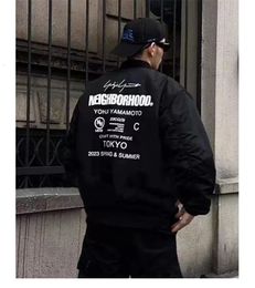 Herfst Yohji Baseball Jacket Fashion Design Merk Alle Zwarte Rug Brief Yamamoto Causale Gewatteerde Jas 240115