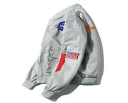 Autumnspring New Men039s Bomber Jacket Nasa Pilots de estilo NASA Jackets informales Hip Hop Hop Slim Fit Pilot Coat de alta calidad COBA CLOT49517568170
