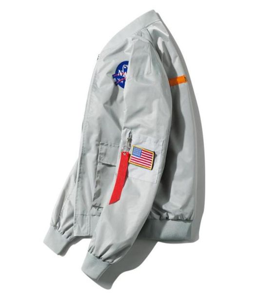 AutumnSpring New Men039s Bomber Jacket Estilo de la NASA Pilotos Chaquetas Casual Hombre Hip Hop Slim Fit Piloto Abrigo de alta calidad Hombre Clot49517360537