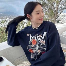 Otoño Invierno Mardi sudadera mujer Margarita flor Corea del Sur puerta este moda marca pareja Top ropa