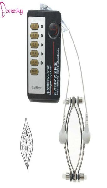 AUULT TORTURE CLITORIS LEPS CLAMP PUSSY CLAMP SEXET SEXET POUR FEMMES BDSM Bondage Clip avec un ensemble de choc électro P08166093769