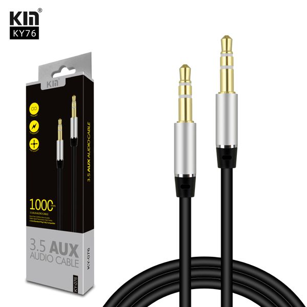 Câble audio AUX 3,5 mm à 3,5 mm Câble AUX mâle à mâle Nylon Câble auxiliaire en nylon mâle Gol