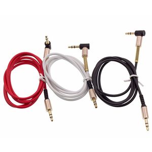 Câble à ressort d'extension Audio Aux 1m 3.5mm mâle à mâle, coude à Angle droit de 90 degrés, ligne Audio auxiliaire pour cordon de téléphone portable de voiture