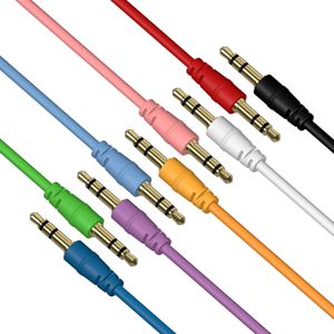 Aux kabel 1m 3ft 3,5 mm mannelijk naar mannelijke jack stereo audiokabels voor hoofdtelefoon auto luidspreker telefoon mp3 cd -speler