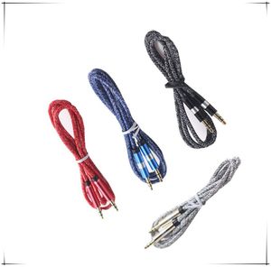 câble aux câbles audio 3.5mm mâle à mâle câble de tresse audio cordon aux pour ordinateur Samsung, voiture