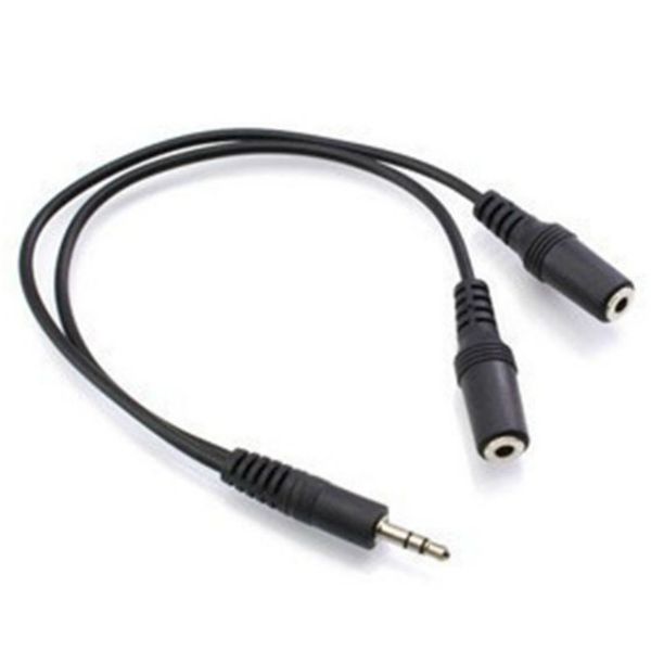 Câble séparateur Aux 3.5mm 1 mâle à 2 femelle câble adaptateur Audio répartiteur de prise casque 50 pcs/lot