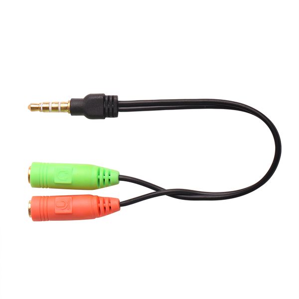 Adaptador de Cable de auriculares divisor auxiliar Jack 3,5mm estéreo 1 macho a 2 hembra Cables de Audio divisor en Y para micrófono de auricular