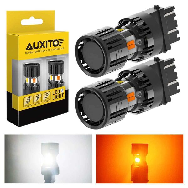 Auxito PCS Señal de giro del LED Bulbo de doble color sin Hyper Flash Canbus Error T LED Amber Amber White en Ford Focus