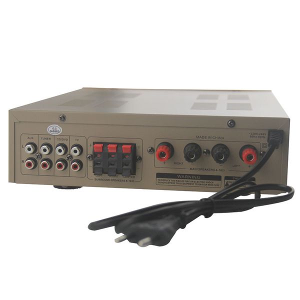 Freeshipping AV-9100 Digital HI-FI Stéréo Audio Karaoké Accueil Amplificateur Haut-parleur USB / TF / CD / VCD / TV / FM 2 * 30W Super Bass Power Amplifiers