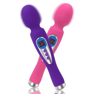 AV Toverstaf sexy Speelgoed Voor Vrouwen Koppels Vibrerende Dildo G-Spot Massager 9 Frequentie 8 Modes Clitoris tepel Stimuleren