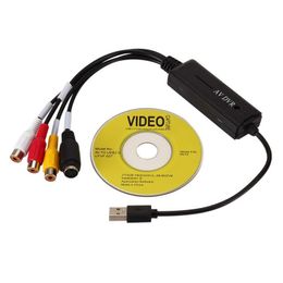 AV RCA a USB 2.0 Convertidor de cable Audio Audio Captura de video Adaptador Cables de PC para TV DVD DISPOSITIVO DE CAPTURA VHS