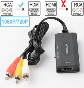 AV a HDMI Converter HDMI 1080P 720P para la computadora de caja establecida para TV Cable TV Cable masculino de tres colores